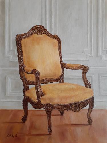 Louis XV Hand Carved Fauteuil oil painting thumb