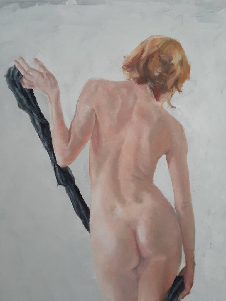 Original Figurative Nude Painting by Adela V