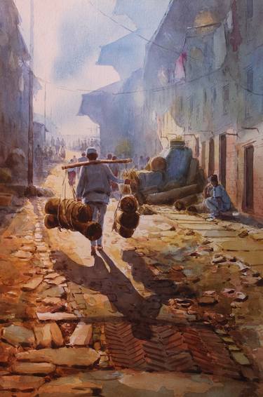 Original Abstract Landscape Paintings by Gyanmani Ray