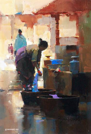 Original Abstract Expressionism Abstract Paintings by Gyanmani Ray