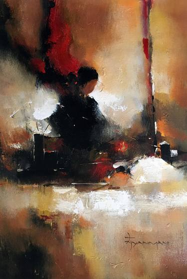 Print of Abstract People Paintings by Gyanmani Ray