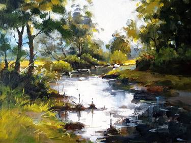 Original Realism Landscape Paintings by Gyanmani Ray