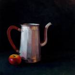 French Coffee Pot and Apple by Olivia Hart-Hughes