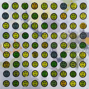 Poison Control (81 x Mr. Yuk), Acrylic and Screenprinting Ink On Canvas, 48 x 48 inches thumb