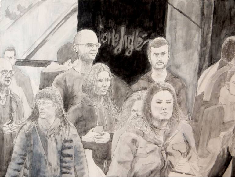 Original Realism People Painting by Alfonso Pastor Juan