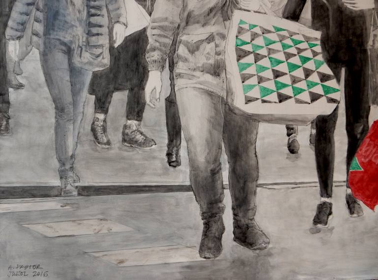 Original Realism People Painting by Alfonso Pastor Juan