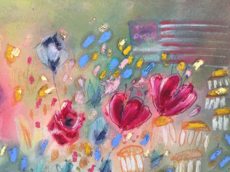 Original Abstract Floral Painting by Claire Hanley