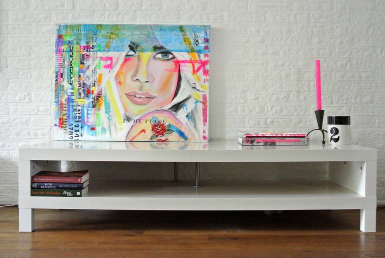 Original Pop Art Portrait Painting by Janet Edens