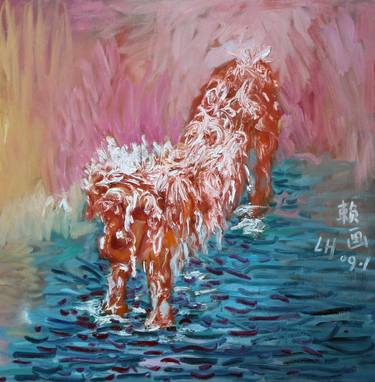 Print of Expressionism Dogs Paintings by hua lai