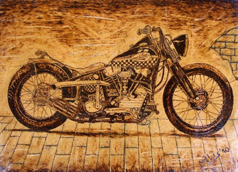 Harley - Davidson Old Byke Antique Vintage, Artwork India