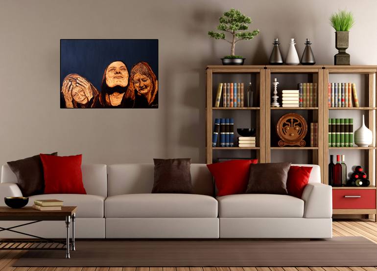 Original Portraiture People Painting by Millis Pyrography