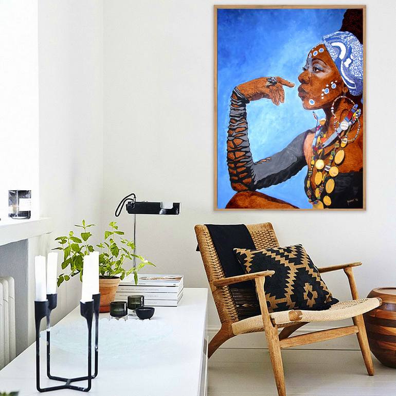 Original Expressionism People Painting by Millis Pyrography