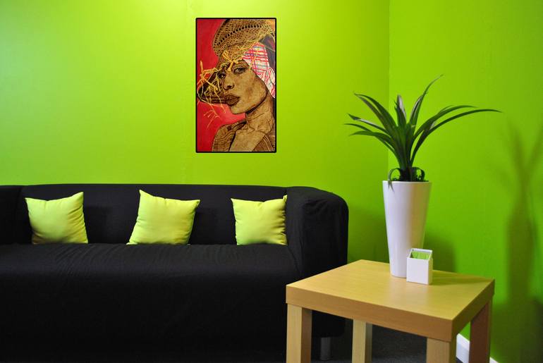 Original Expressionism People Painting by Millis Pyrography