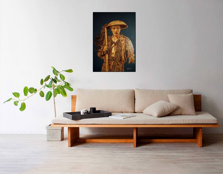 Original Expressionism People Painting by Millis Pyrography