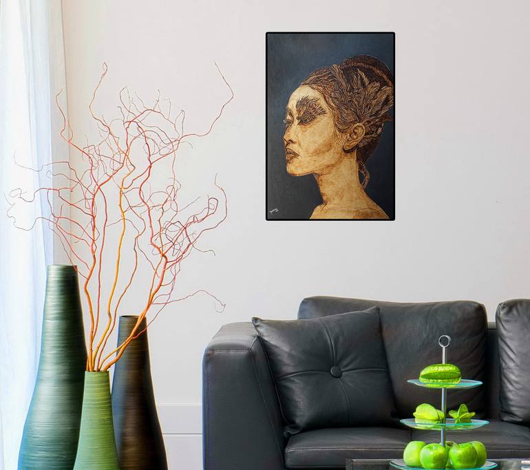 Original Expressionism People Painting by Millis Pyrography