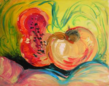 Print of Abstract Expressionism Food & Drink Paintings by Liana Riazanova - Martinez