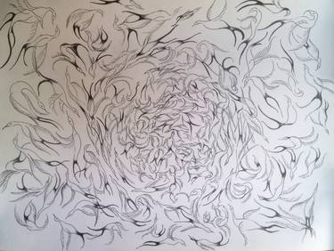 Original Fine Art Abstract Drawings by Naveen C B