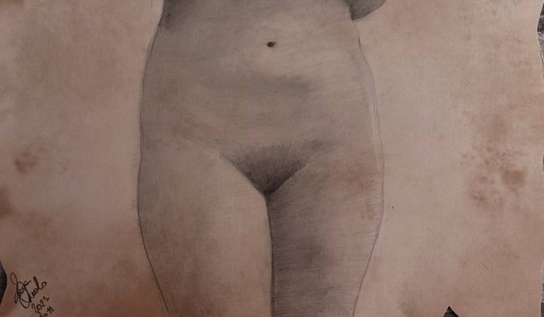 Original Figurative Nude Drawing by Laura Muolo