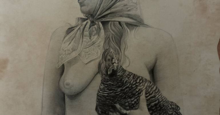 Original Figurative Erotic Drawing by Laura Muolo