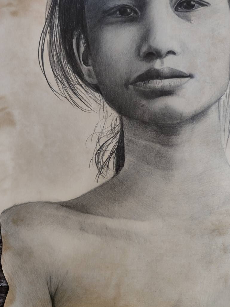 Original Realism People Drawing by Laura Muolo