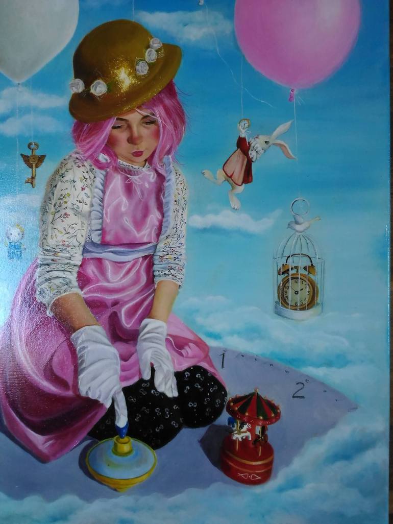 Original Surrealism People Painting by Laura Muolo