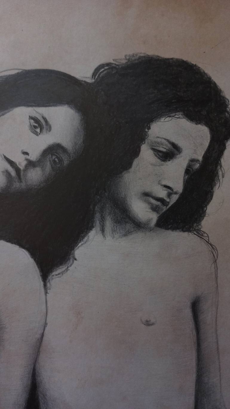 Original Realism Nude Drawing by Laura Muolo