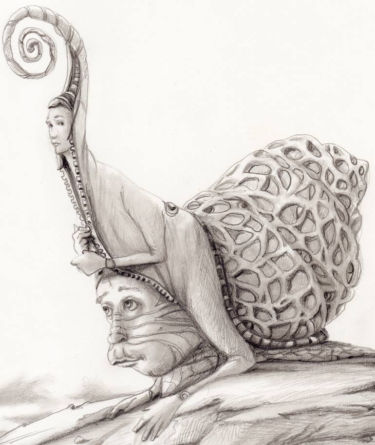Original Figurative Fantasy Drawing by Carlo Salomoni