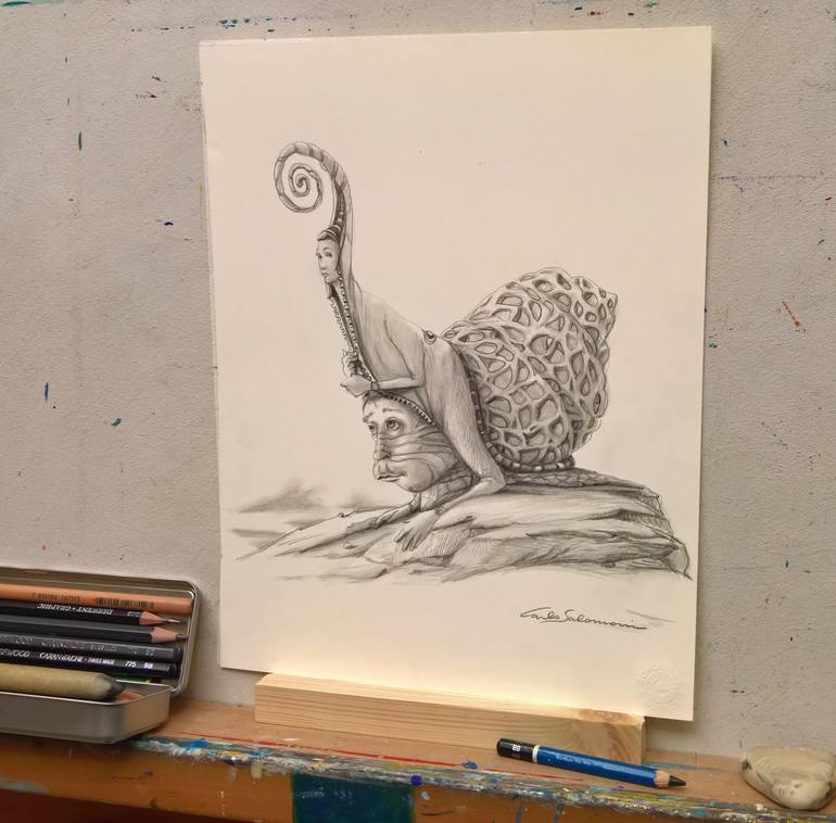 Original Figurative Fantasy Drawing by Carlo Salomoni