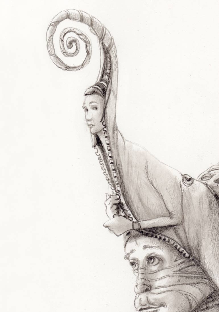 Original Figurative Fantasy Drawing by Carlo Salomoni