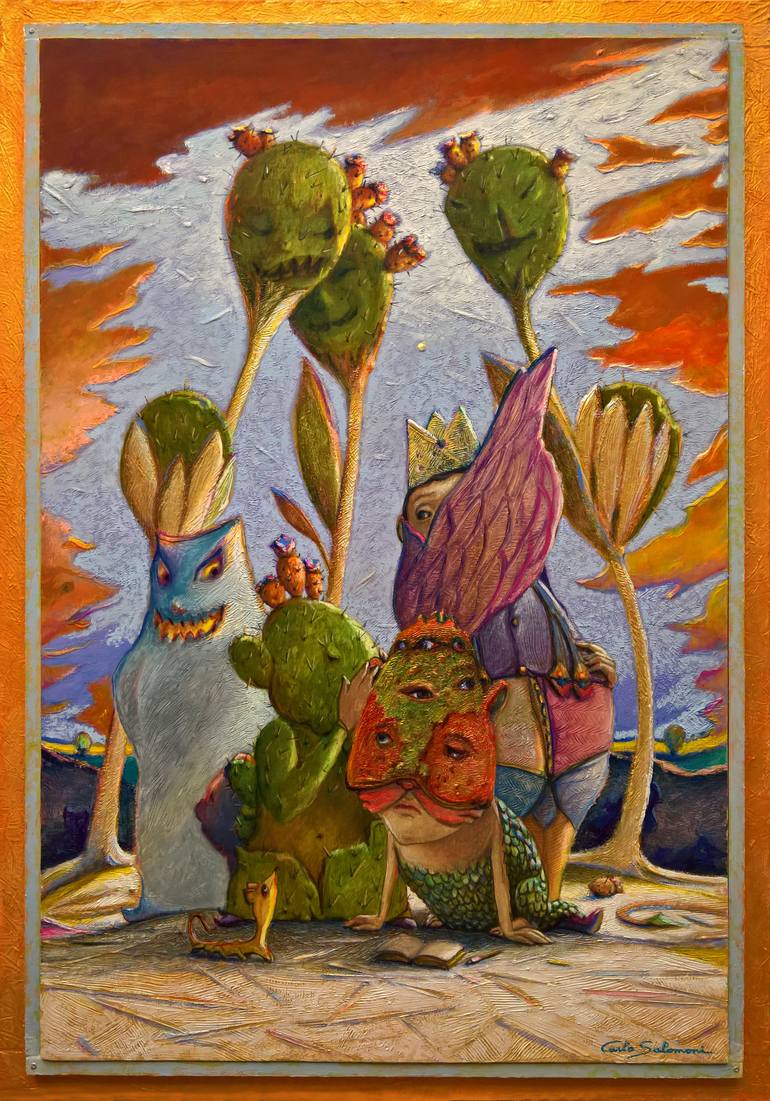 Original Surrealism Fantasy Painting by Carlo Salomoni