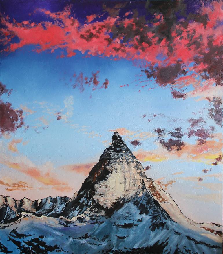 oil painting mountains with a palette knife