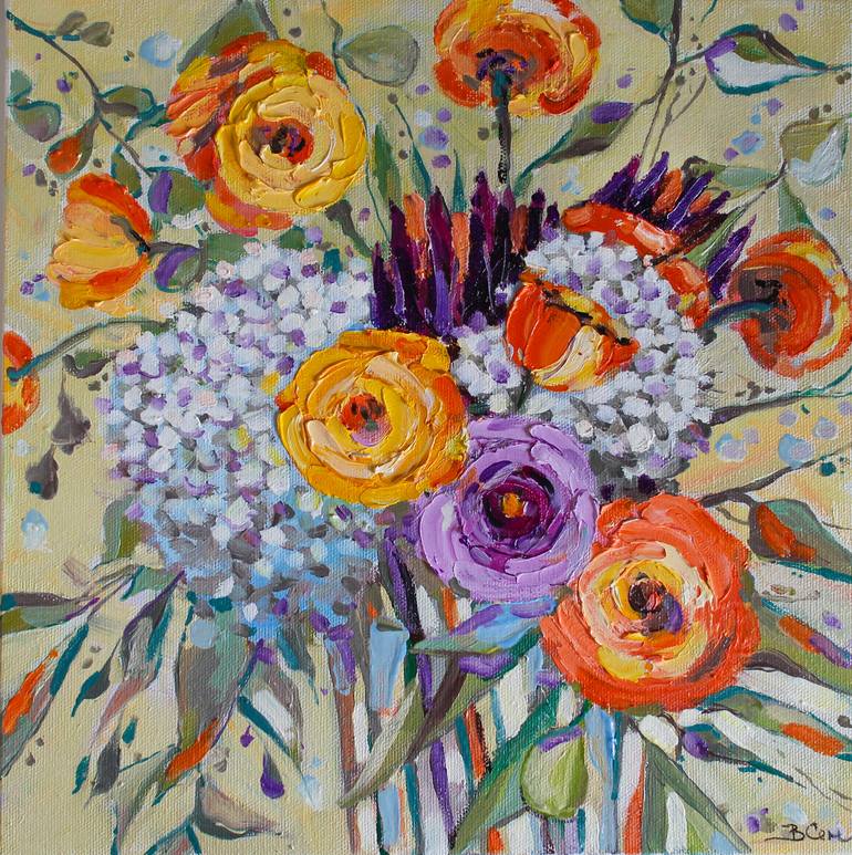 Floral oil painting, Original painting flowers, rose's Oil painting ...