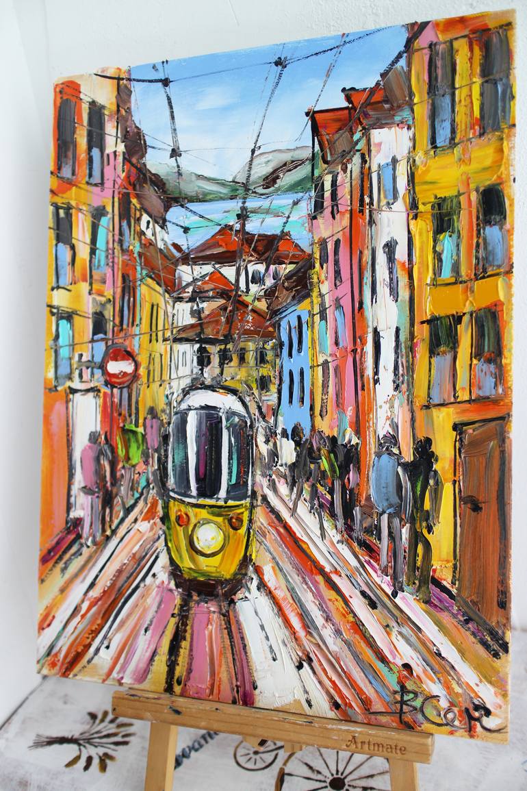 Original Abstract Expressionism Cities Painting by Viktoria Sukhanova