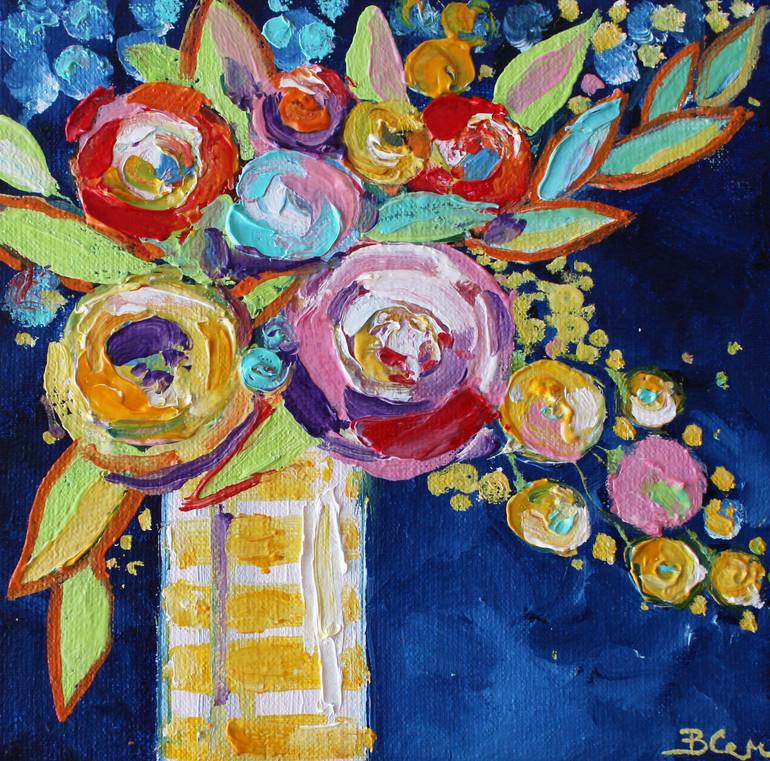 Small Canvas Print, Acrylic Painting , Flower Print, Stillife