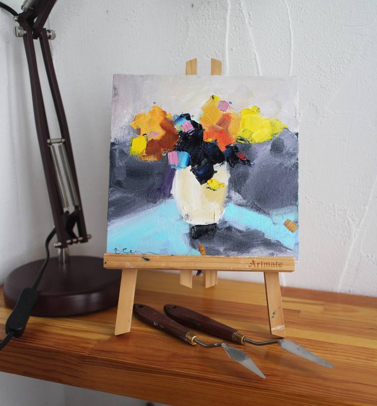 Original Abstract Expressionism Floral Painting by Viktoria Sukhanova