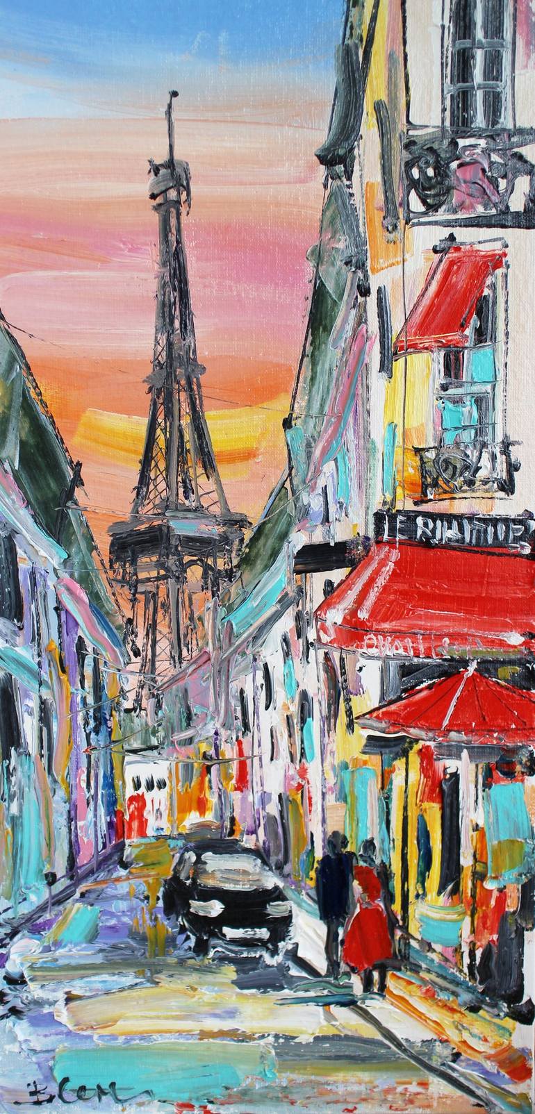 Mini canvas painting . Eiffel tower