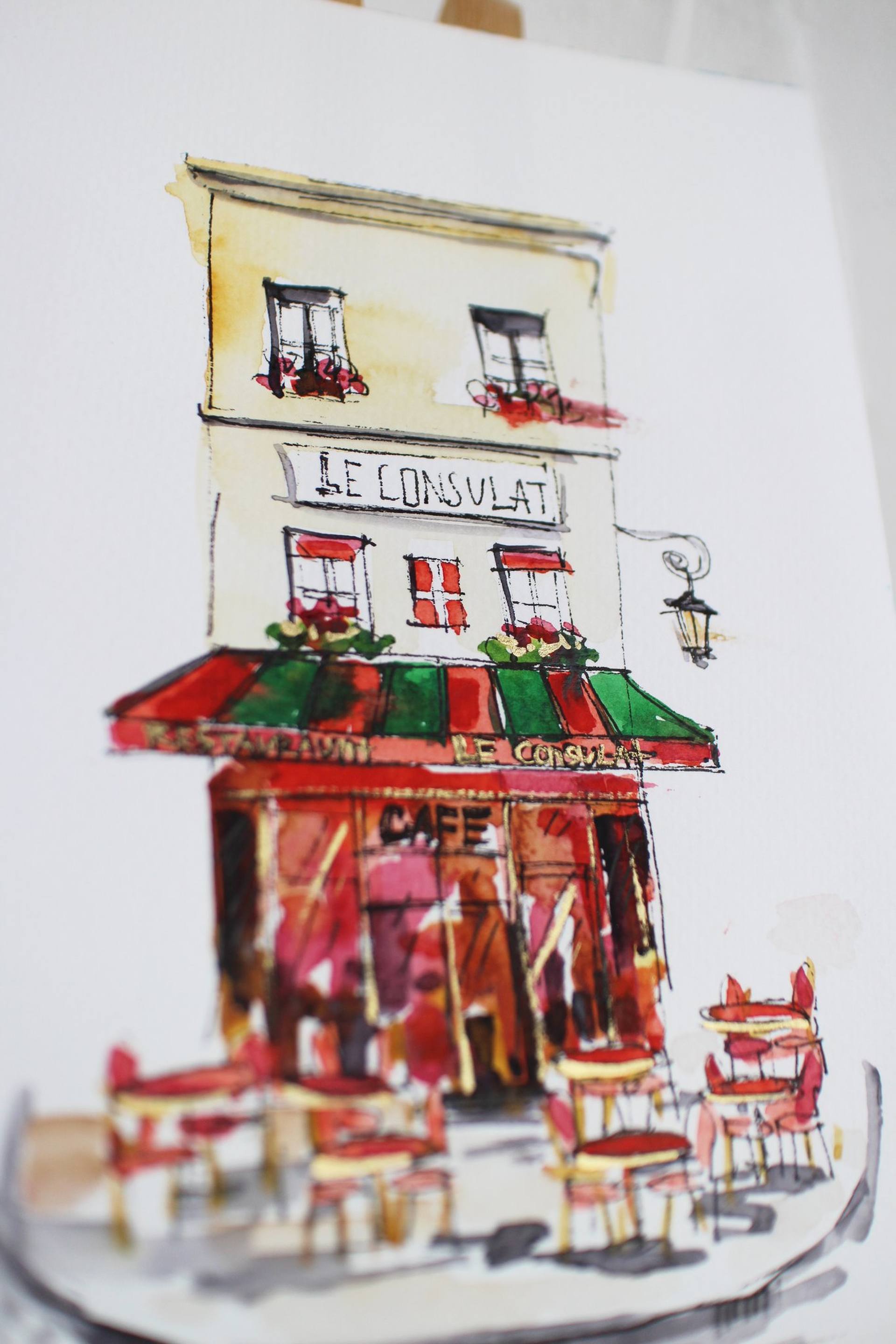 Art & Collectibles Painting Art print Building Restaurant Le Consulat ...