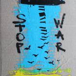 Ukraine fighter plane bomb rocket peace original oil painting Stay with Ukraine by Viktoria Sukhanova