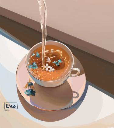 Original Illustration Food & Drink Mixed Media by tania vu