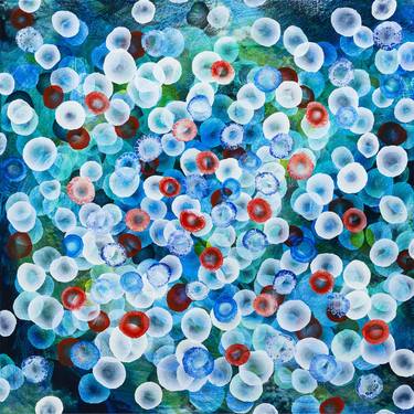 Aqueous Swarm IV – Original Abstract Painting Sea Blues thumb