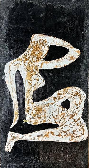 Original Abstract Expressionism Body Printmaking by Ioana Dana Nitescu