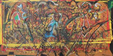 Original Abstract Expressionism Abstract Painting by Adrian Jesus Falcon