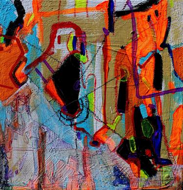 Original Abstract Expressionism Abstract Painting by Adrian Jesus Falcon