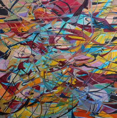 Original Abstract Expressionism Abstract Paintings by Adrian Jesus Falcon