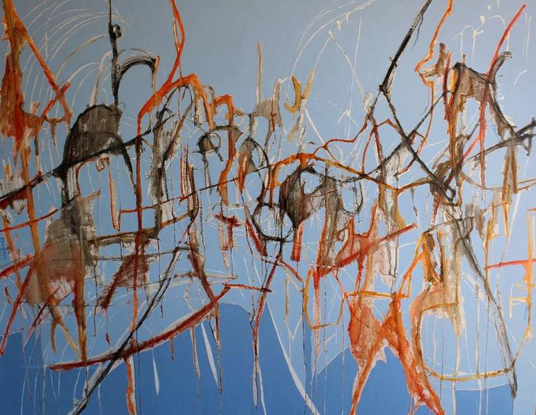 Original Abstract Expressionism Abstract Paintings by Adrian Jesus Falcon