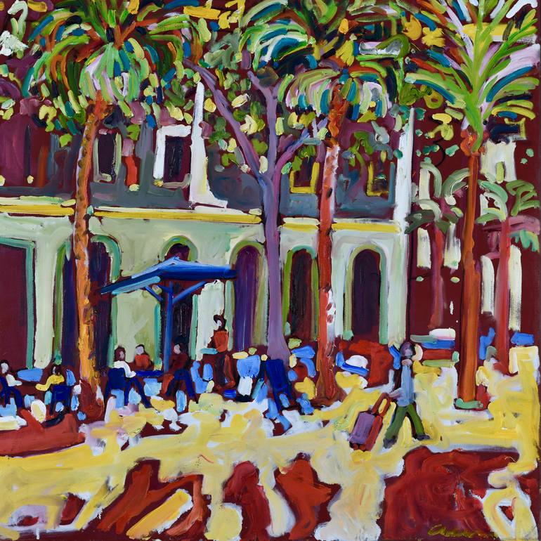 Rambla de Raval Barcelona Painting by Bernd Alder Saatchi Art