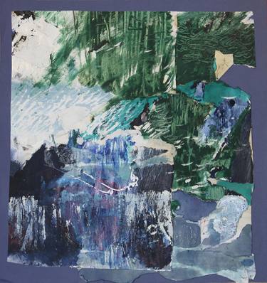 Original Abstract Expressionism Landscape Collage by Agnieszka Boroń