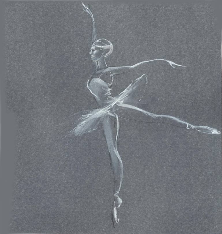 Giselle dreams ( Maya Plisetskaya ) Drawing by MAIA IANUSCHEVICI ...