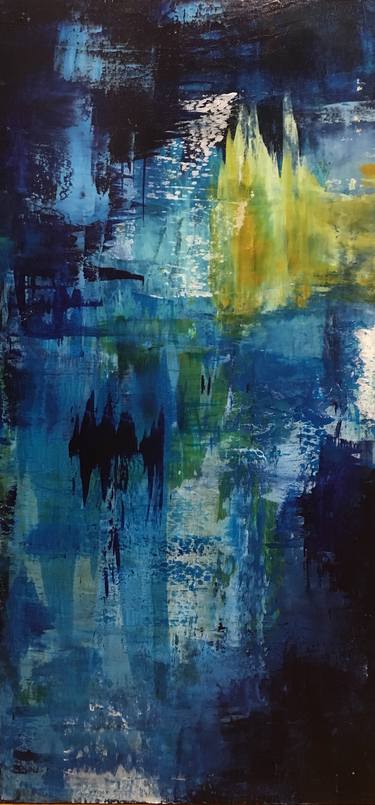 Reflections series: "Reflections in the Blue" acrylic on gallery wrap canvas, 24 x 48. thumb