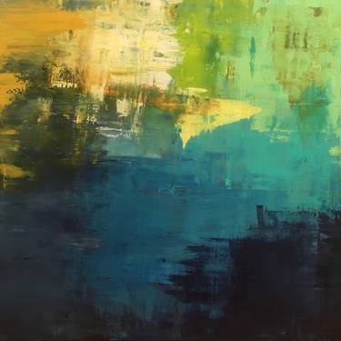 Reflections: "Reflections in the Deep", Original abstract painting by Emily Horton thumb